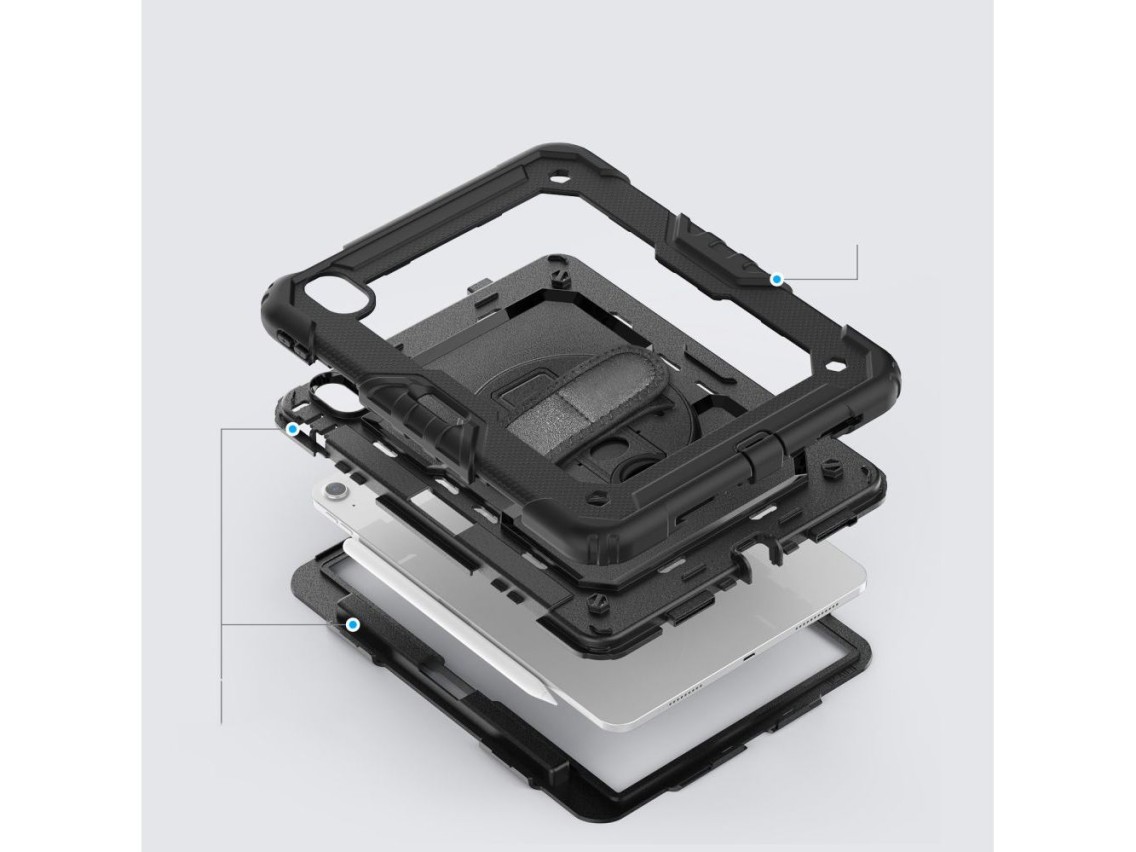 Capa Tech-Protect Solid360 para iPad Air 11" 2024 - Preta