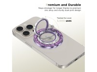 Suporte/anel magnético Tech-Protect MMR200 com MagSafe - roxo com cristais Suporte/anel magnético Tech-Protect MMR200 com MagSafe - roxo com cristais