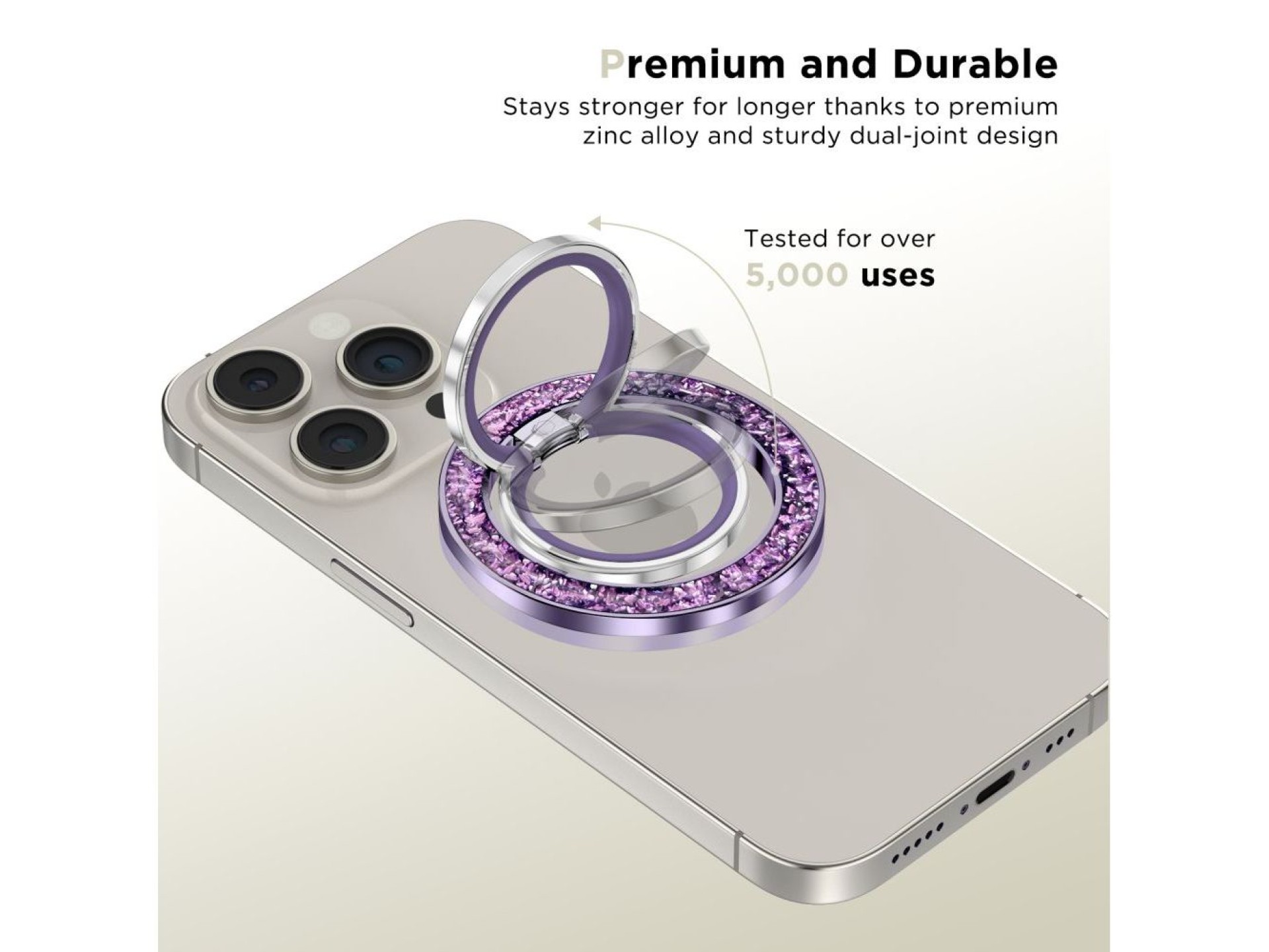 Suporte/anel magnético Tech-Protect MMR200 com MagSafe - roxo com cristais