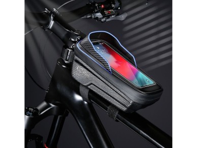 Bolsa para bicicleta Tech-Protect V2 com compartimento para celular, 1 litro - Preta Bolsa para bicicleta Tech-Protect V2 com compartimento para celular, 1 litro - Preta