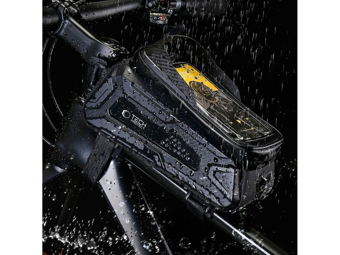 Bolsa para bicicleta Tech-Protect V2 con compartimento para teléfono de 1,2 l - Negra