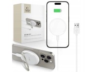 Tech-Protect QI15W-A33 Inductive Charger with MagSafe and Stand with USB-A / USB-C Cable - White
