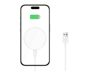 Tech-Protect QI15W-A33 Inductive Charger with MagSafe and Stand with USB-A / USB-C Cable - White