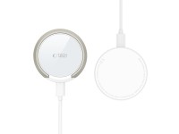 Carregador indutivo Tech-Protect QI15W-A33 com MagSafe e suporte, com cabo USB-A/USB-C - Branco