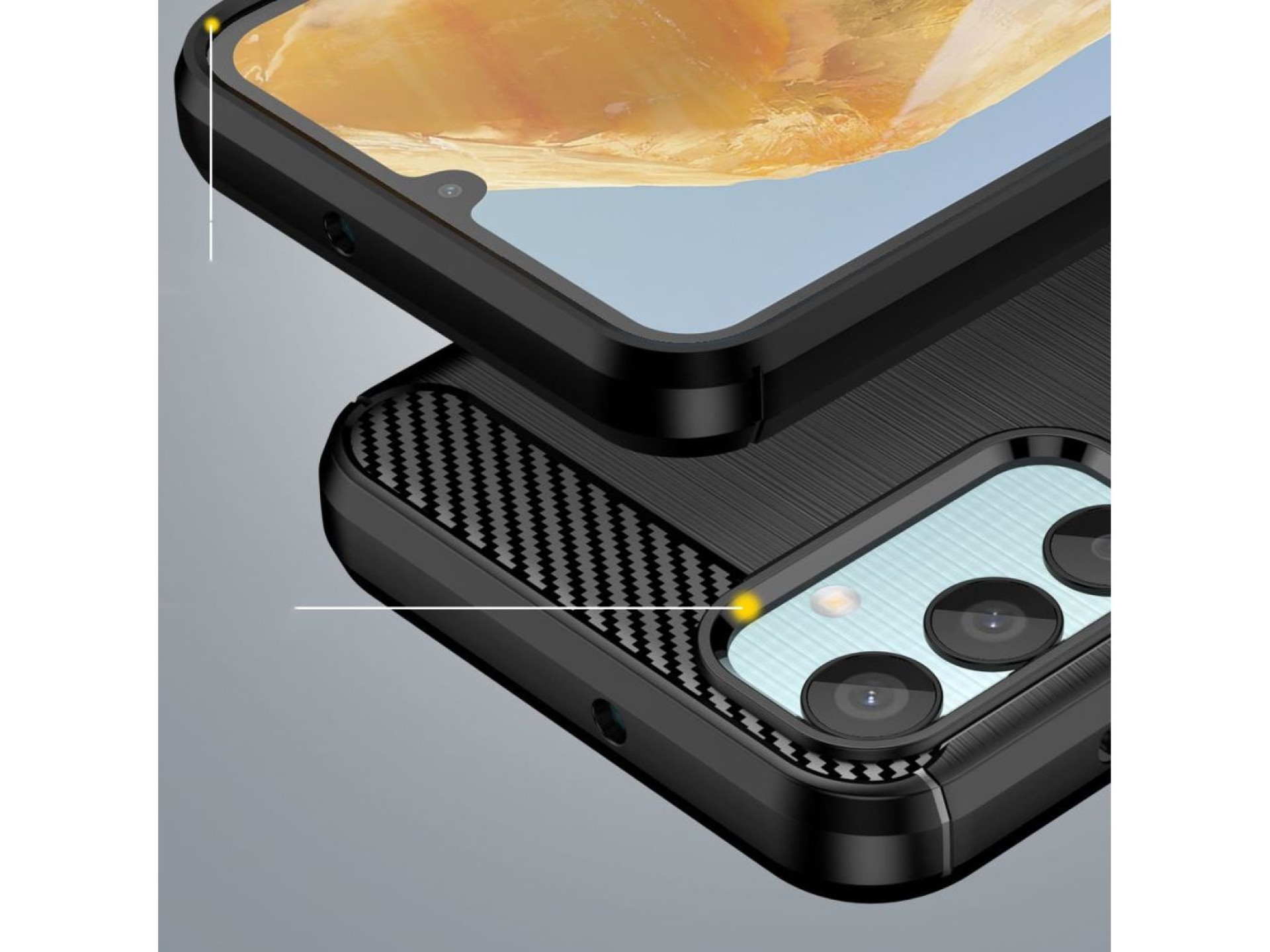 Capa Tech-Protect TPUCarbon para Samsung Galaxy M15 5G - Preta