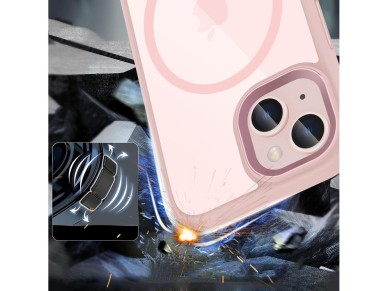 Tech-Protect MagMat MagSafe iPhone 15 Case - Clear Pink Tech-Protect MagMat MagSafe iPhone 15 Case - Clear Pink
