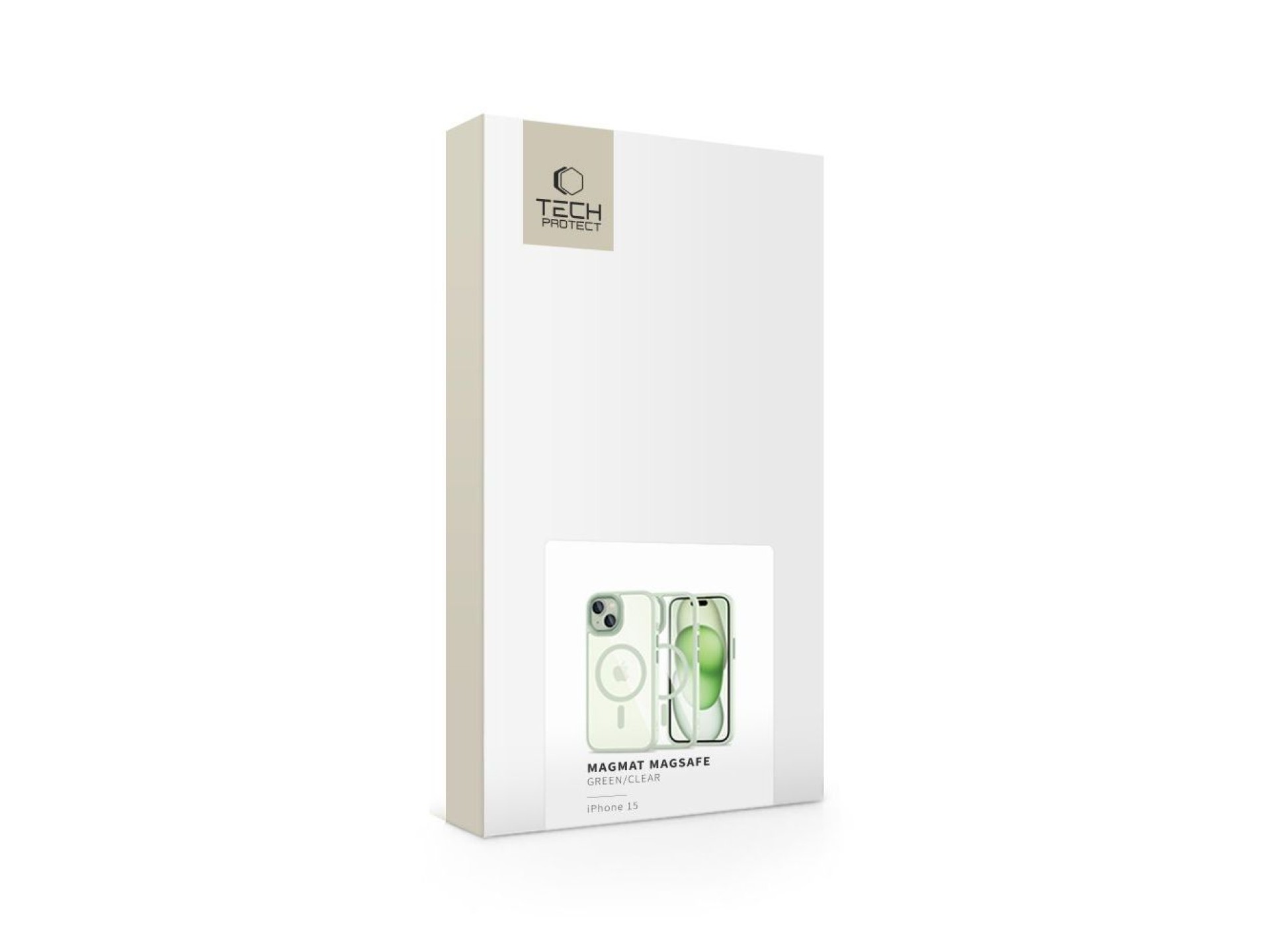 Capa Tech-Protect MagMat MagSafe para iPhone 15 - Verde Transparente