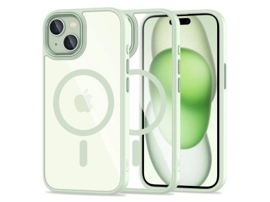 Tech-Protect MagMat MagSafe iPhone 15 Case - Clear Green Tech-Protect MagMat MagSafe iPhone 15 Case - Clear Green