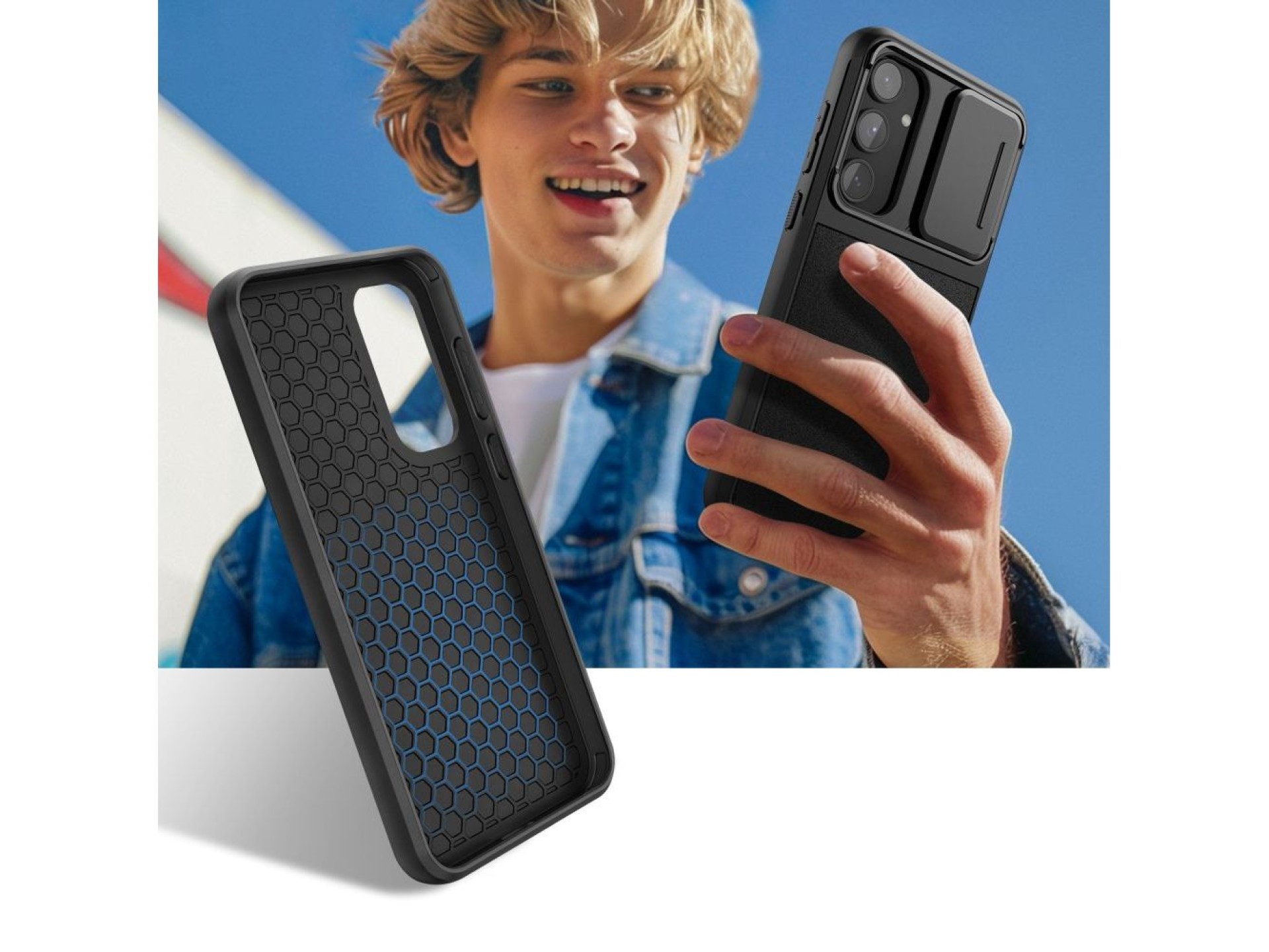Capa Tech-Protect Velar Cam+ para Samsung Galaxy A55 5G - Preta