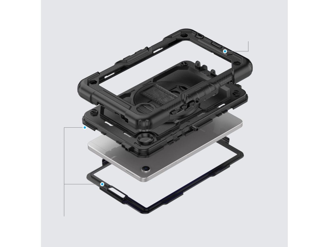 Capa Tech-Protect Solid360 para Samsung Galaxy Tab A9 8.7 X110 / X115 - Preta