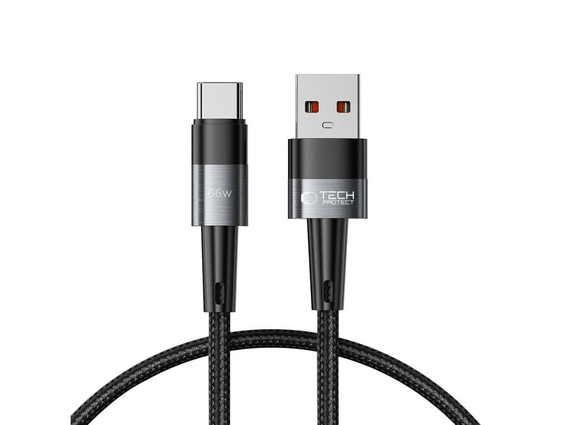Cabo Tech-Protect UltraBoost USB-C/USB-A 66W 6A 0,5m - Cinza