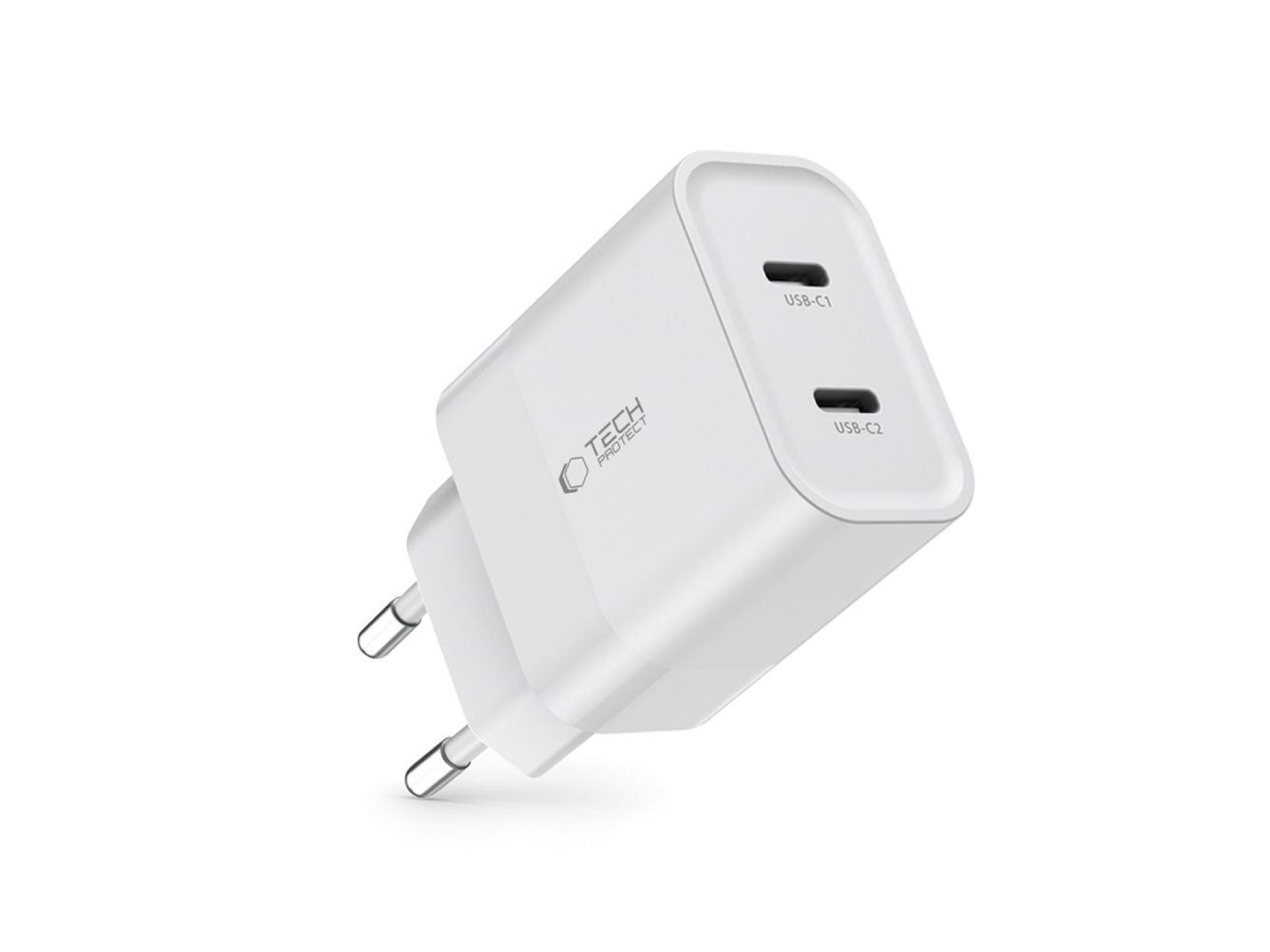 Tech-Protect C20W charger 2x USB-C PD 20W - white
