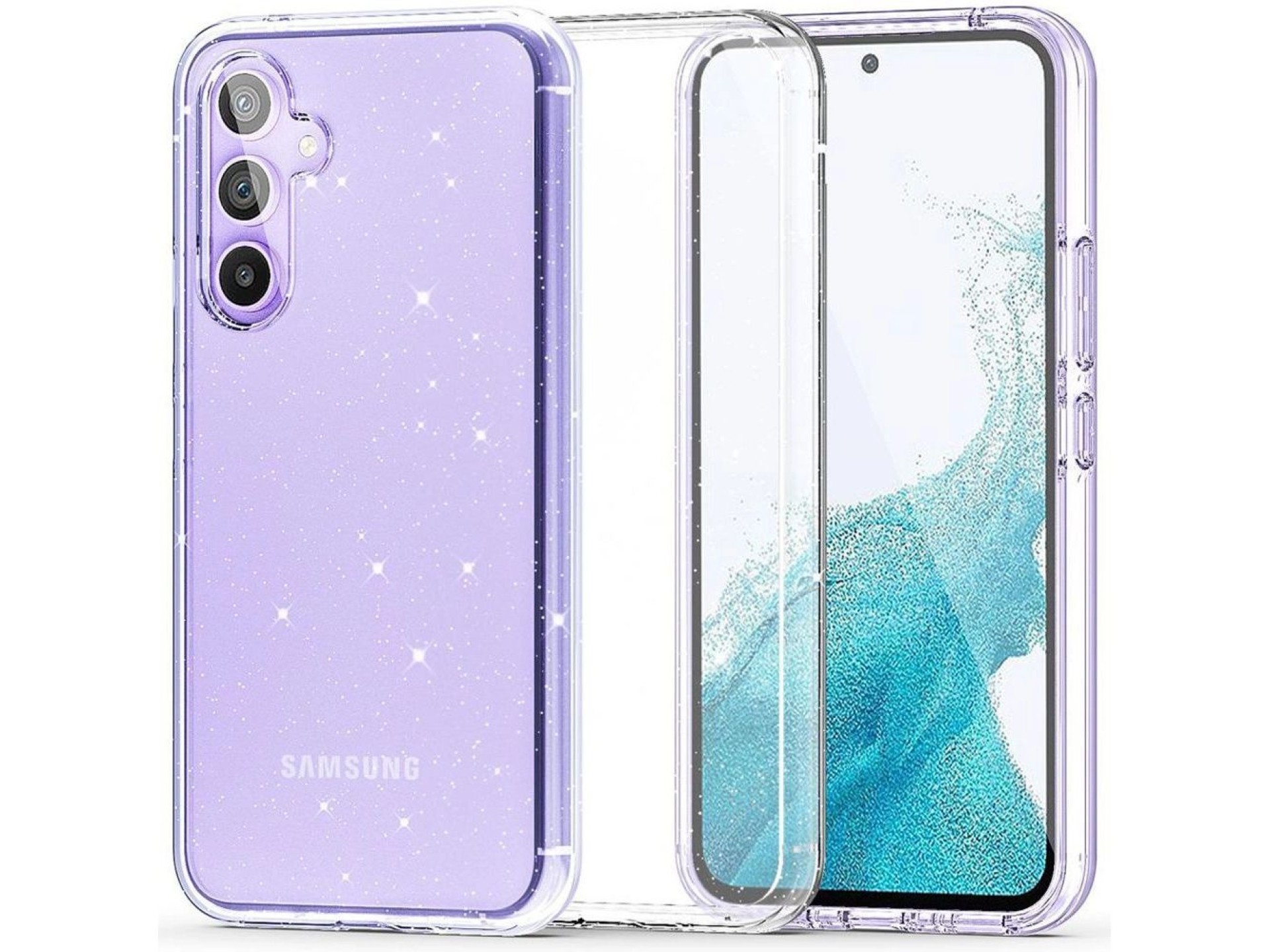 Tech-Protect FlexAir Hybrid Case for Samsung Galaxy S23 FE - Clear-Glitter