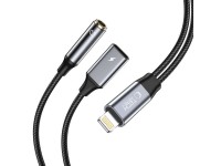 Tech-Protect UltraBoost Lightning (male) / mini jack 3.5mm (female) - Lightning (female) - black