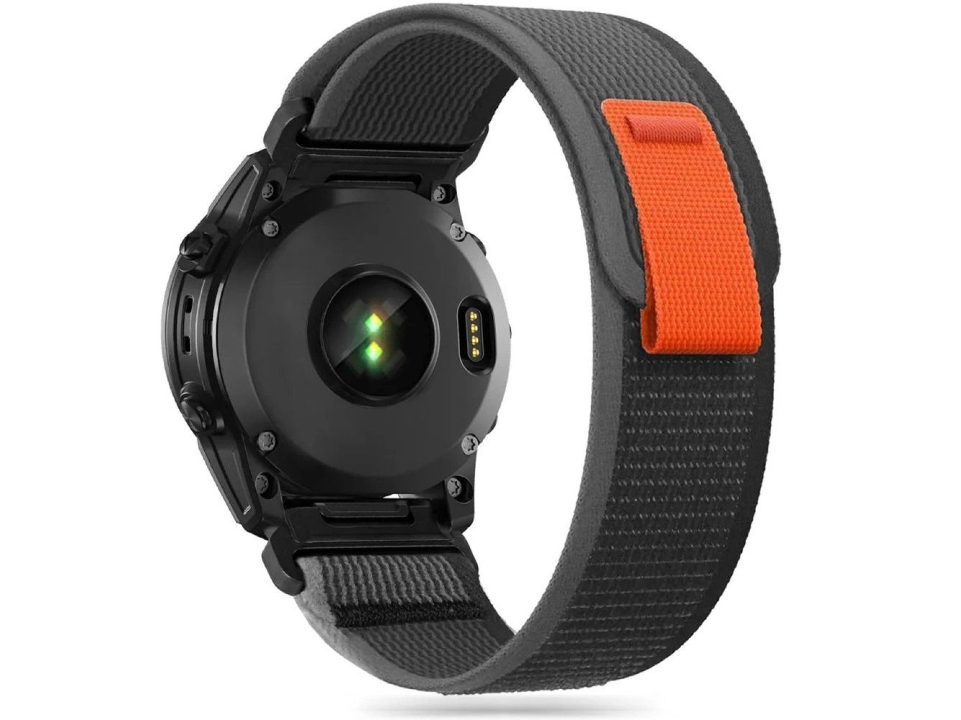 Tech-Protect Nylon Strap for Garmin Fenix 3 / 5X / 3HR / 5X Plus / 6X / 6X Pro / 7X - Black-Orange