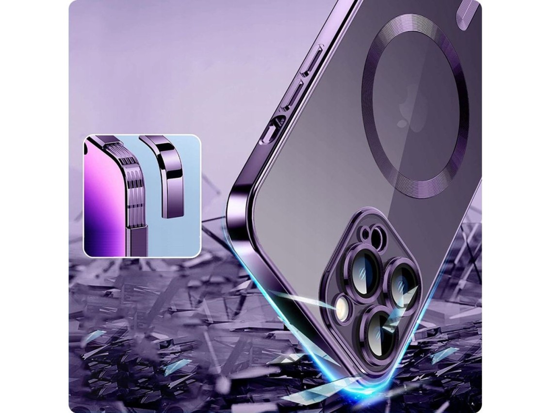 Tech-Protect MagShine Line MagSafe case for iPhone 15 - blue