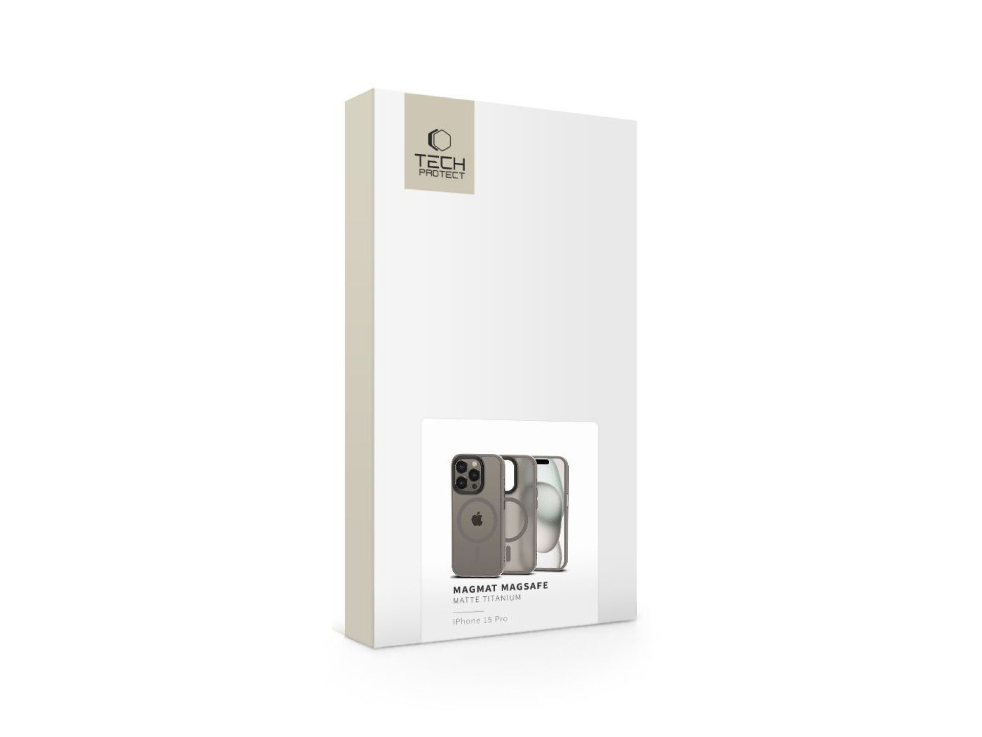 Funda Tech-Protect MagMat MagSafe para iPhone 15 Pro - titanio mate