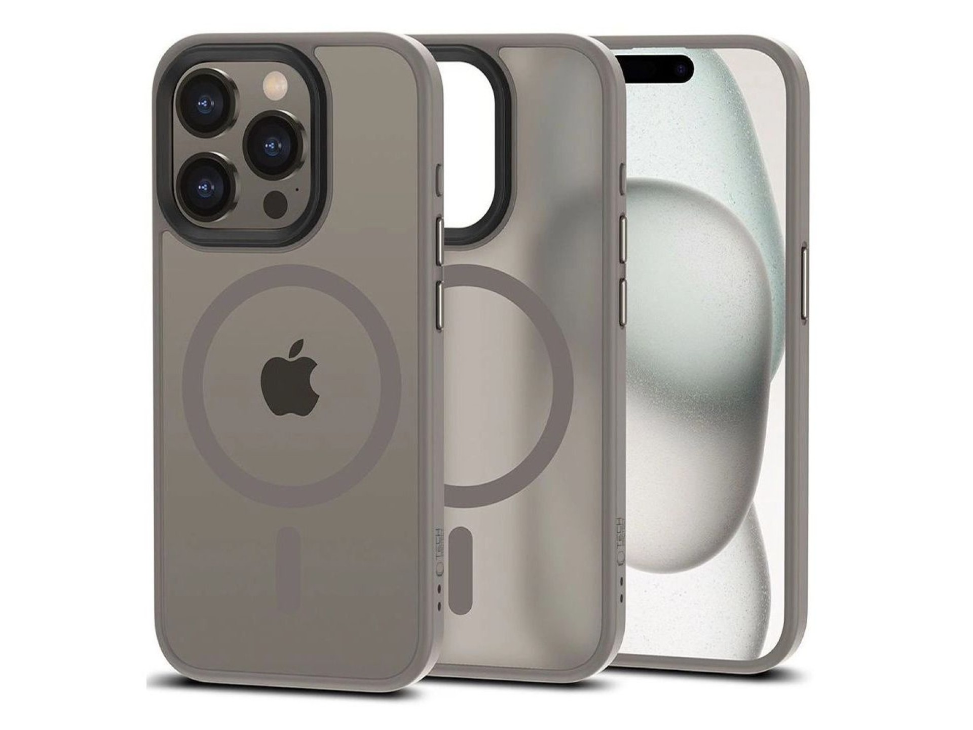 Funda Tech-Protect MagMat MagSafe para iPhone 15 Pro - titanio mate