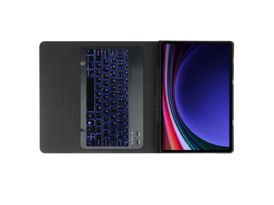 Capa com teclado e caneta Tech-Protect SC para Samsung Galaxy Tab S9 FE 10.9" X510 / X516B - Preta