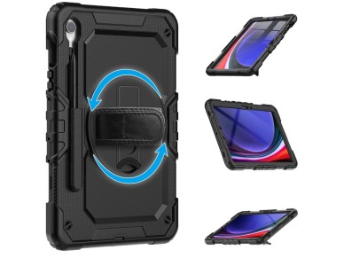 Capa Tech-Protect Solid360 para Samsung Galaxy Tab S9 FE 10.9" X510 / X516B - Preta