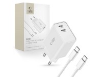 Tech-Protect C35W 2x USB-C PD 35W charger with USB-C / USB-C cable - white Tech-Protect C35W 2x USB-C PD 35W charger with USB-C / USB-C cable - white