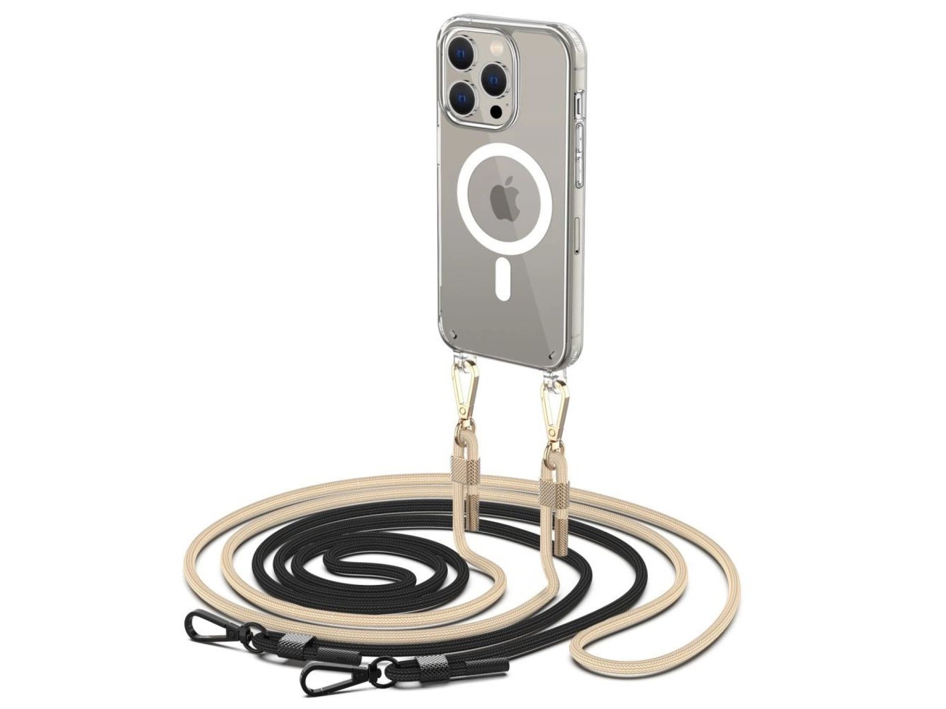 Tech-Protect FlexAir Chain Case with MagSafe for iPhone 15 Pro - Black/Beige