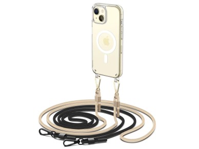Tech-Protect FlexAir Chain Case with MagSafe for iPhone 15 - Black/Beige