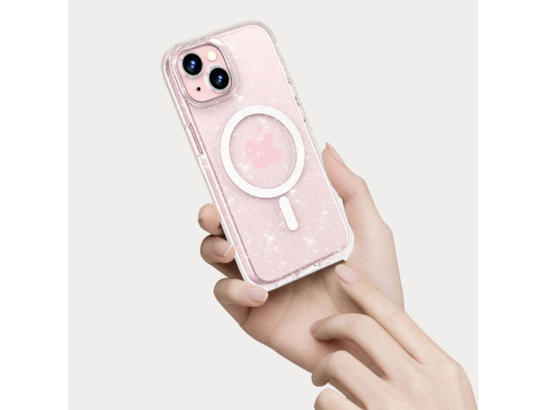 Tech-Protect FlexAir Hybrid MagSafe iPhone 15 Case - Clear Glitter