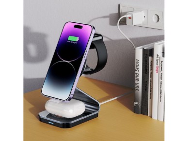 Tech-Protect QI15W-A29 3-in-1 Inductive Charger with MagSafe for Smartphone / Apple Watch / AirPods 