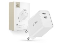 Cargador Tech-Protect C35W 2x USB-C PD 35W - blanco Cargador Tech-Protect C35W 2x USB-C PD 35W - blanco