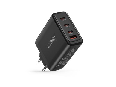 Cargador de red Tech-Protect NC100W-GAN GaN 3x USB-C PD 100W / USB-A QC 3.0 - negro