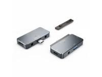 HUB Tech-Protect V6 4in1 USB-C - USB-A 3.0 / USB-C PD100W / HDMI / mini jack 3.5mm - gray HUB Tech-Protect V6 4in1 USB-C - USB-A 3.0 / USB-C PD100W / HDMI / mini jack 3.5mm - gray