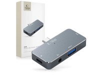 HUB Tech-Protect V6 4in1 USB-C - USB-A 3.0 / USB-C PD100W / HDMI / mini jack 3.5mm - gray