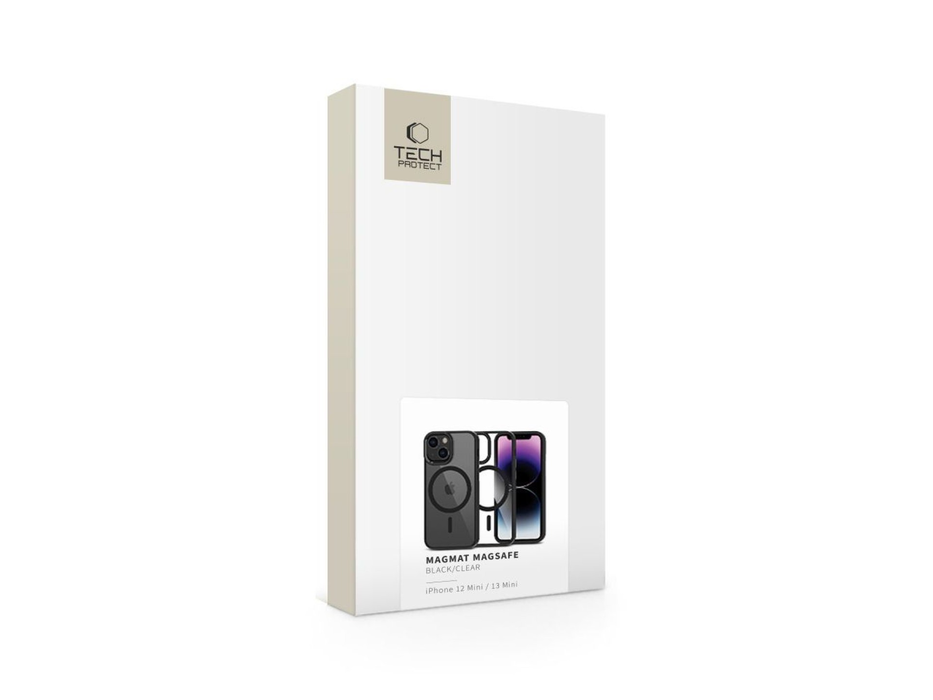 Capa Tech-Protect MagMat MagSafe para iPhone 12 mini / 13 mini - Transparente e Preta