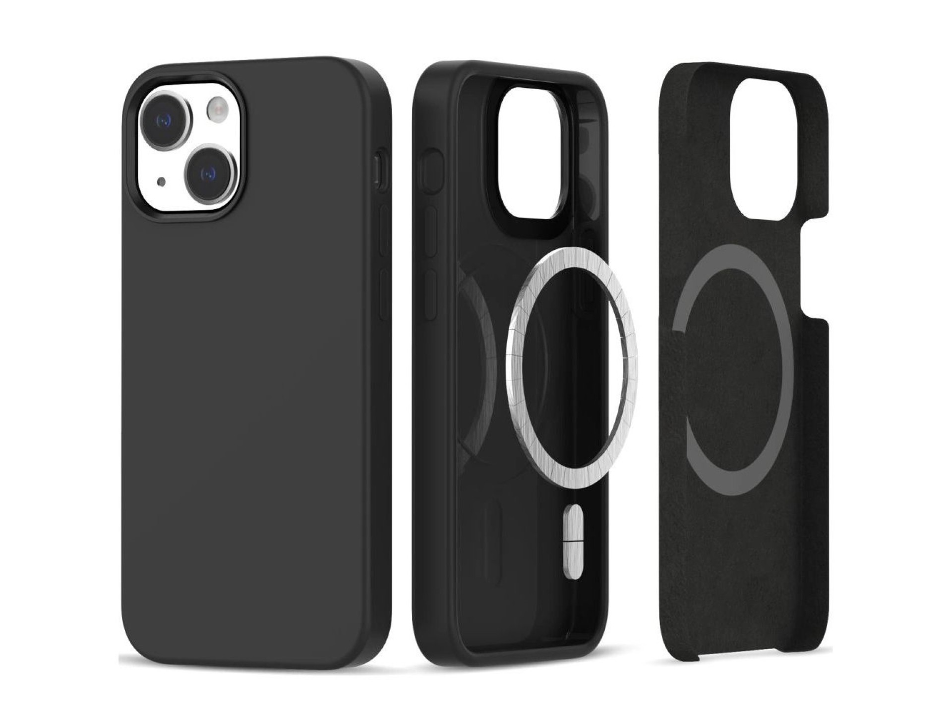 Funda de silicona Tech-Protect MagSafe para iPhone 13/14 - Negra