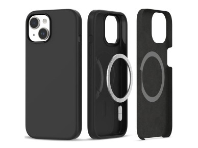 Funda Tech-Protect de silicona MagSafe para iPhone 15 - Negro mate Funda Tech-Protect de silicona MagSafe para iPhone 15 - Negro mate