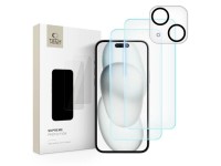 Kit Tech-Protect Supreme para iPhone 15: 2 protectores de pantalla de vidrio templado / protector de Kit Tech-Protect Supreme para iPhone 15: 2 protectores de pantalla de vidrio templado / protector de