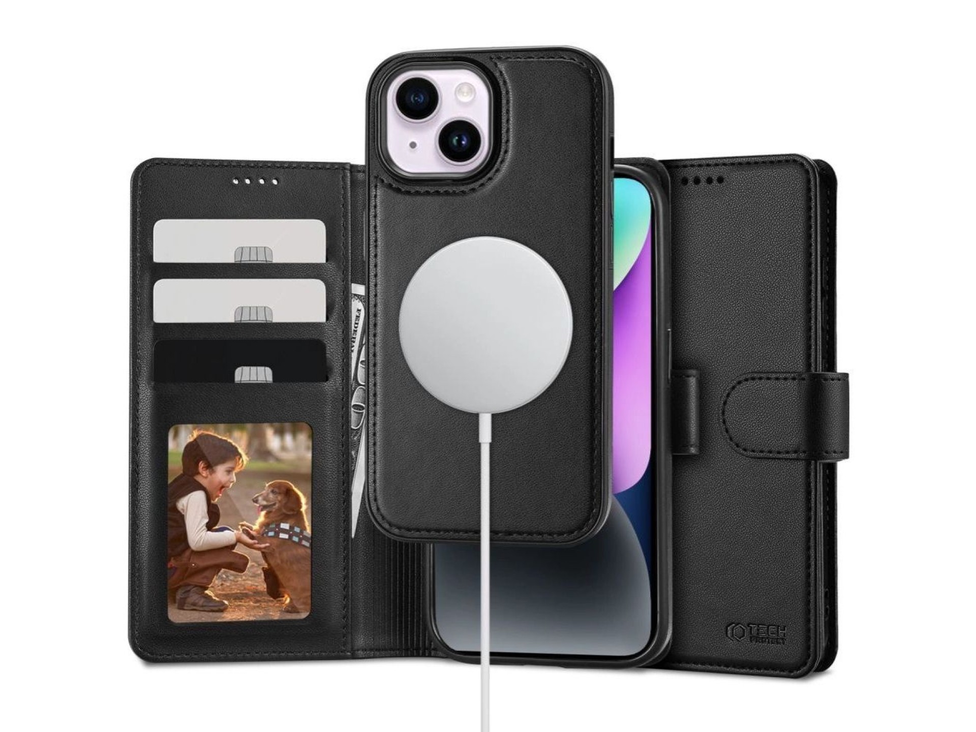 Tech-Protect Wallet MagSafe case for iPhone 15 - black