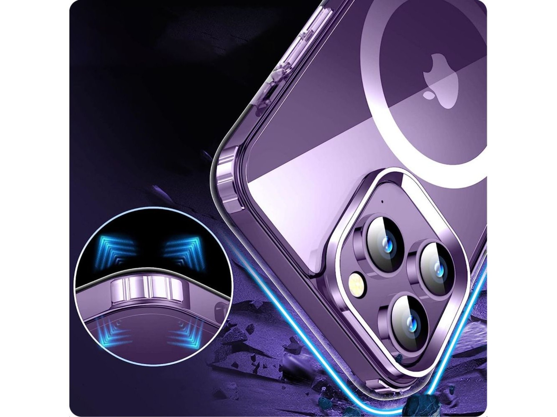 Capa Tech-Protect FlexAir Hybrid MagSafe para iPhone 15 Pro Max - Transparente
