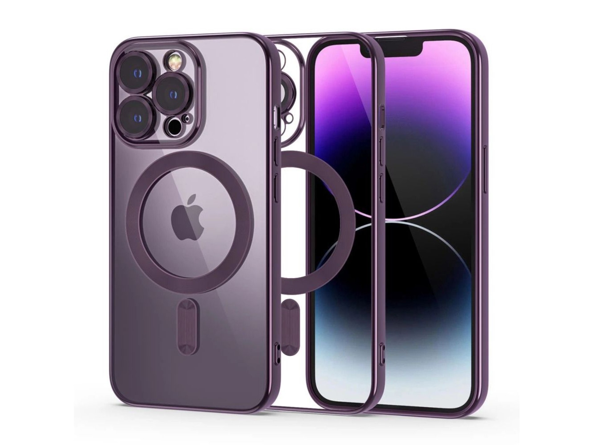 Funda Tech-Protect MagShine Line MagSafe para iPhone 14 Pro - Morada