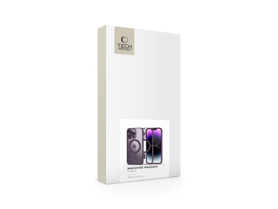 Funda Tech-Protect MagShine Line MagSafe para iPhone 14 Pro - Morada