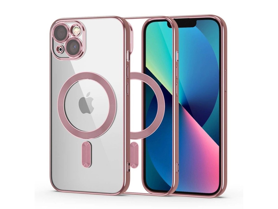 Funda MagSafe para iPhone 13 Tech-Protect MagShine Line - Rosa