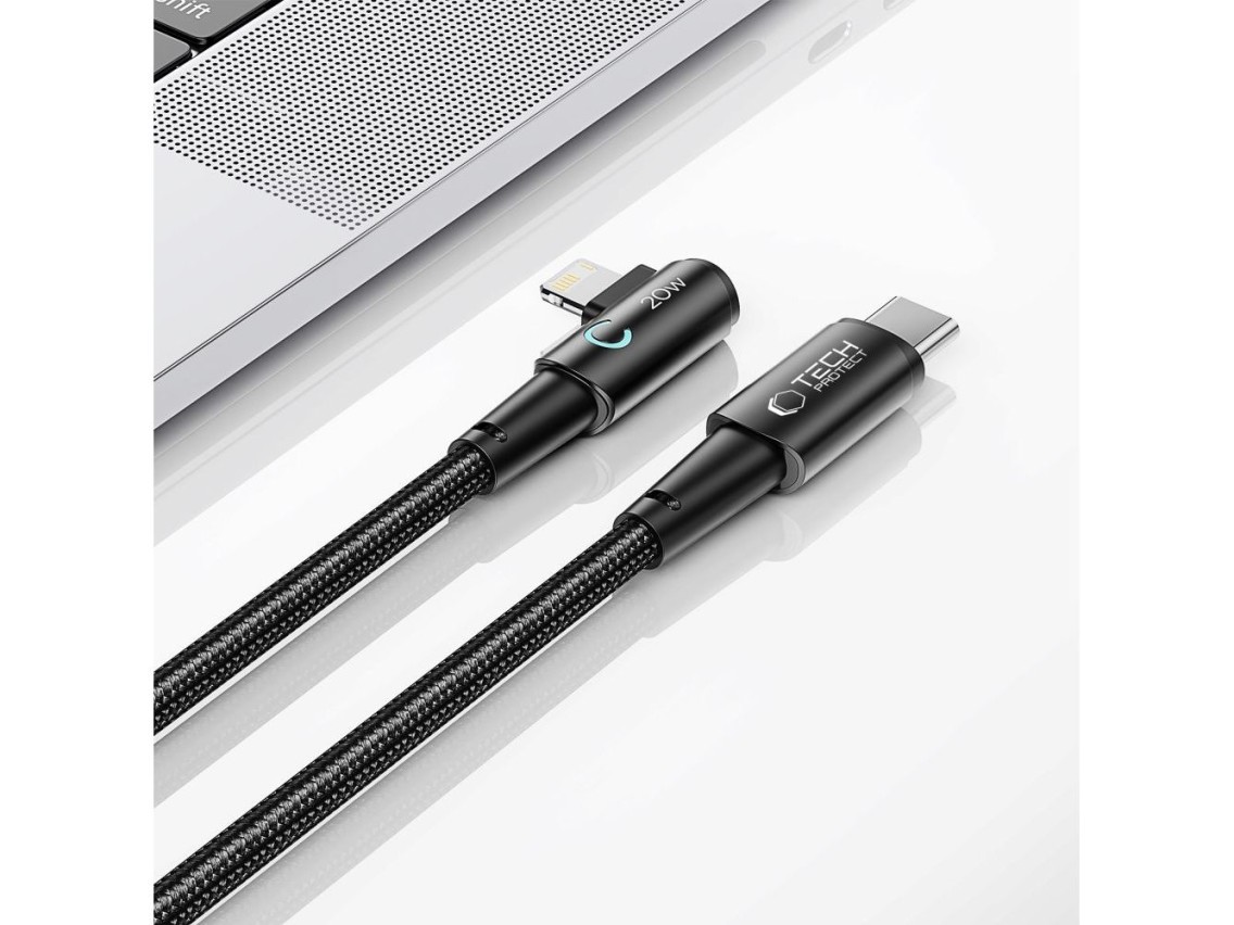 Tech-Protect UltraBoost L Cable Lightning (angled) / USB-C (straight) PD 20W 3A 1m - gray