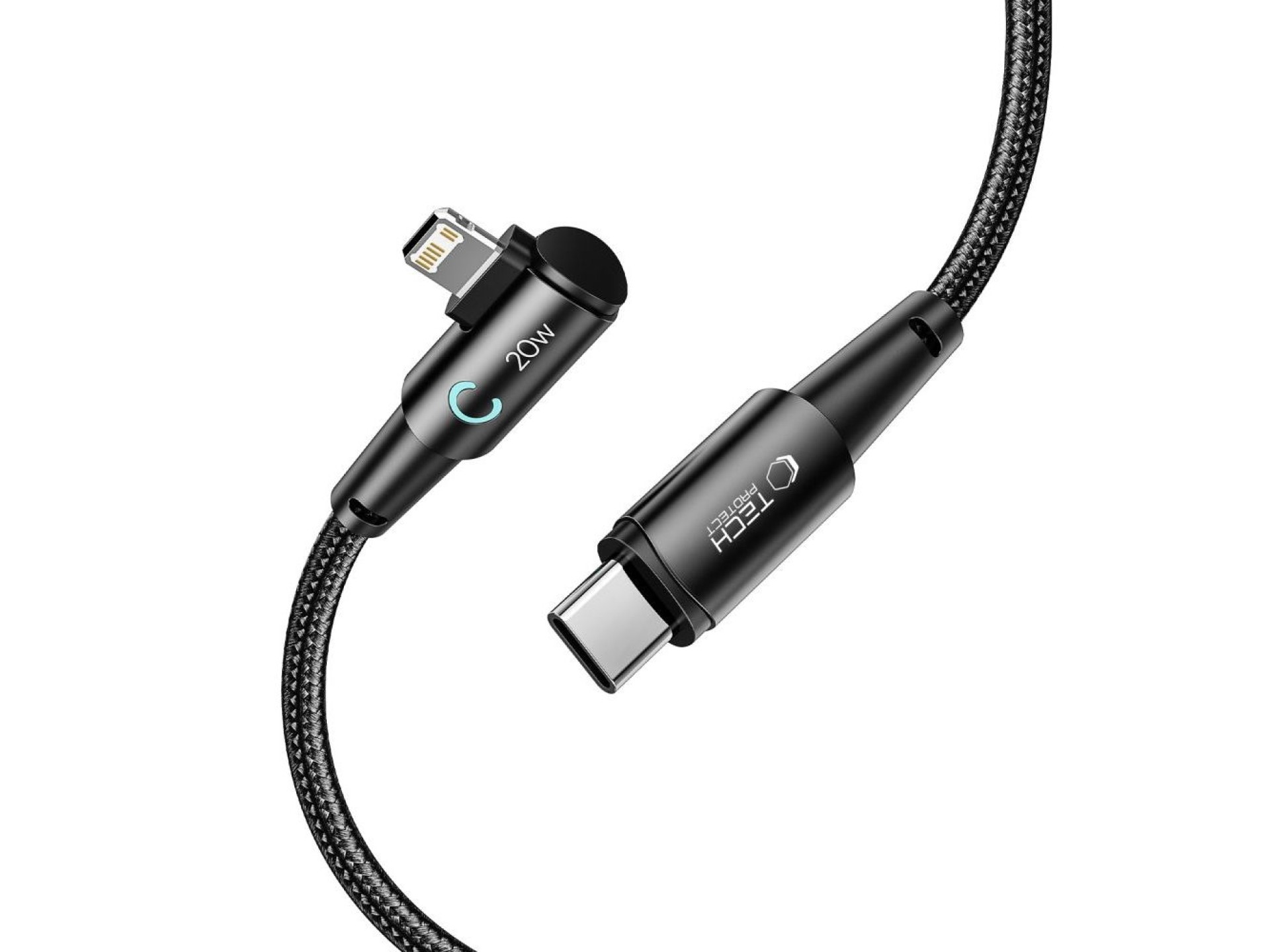 Tech-Protect UltraBoost L Cable Lightning (angled) / USB-C (straight) PD 20W 3A 1m - gray