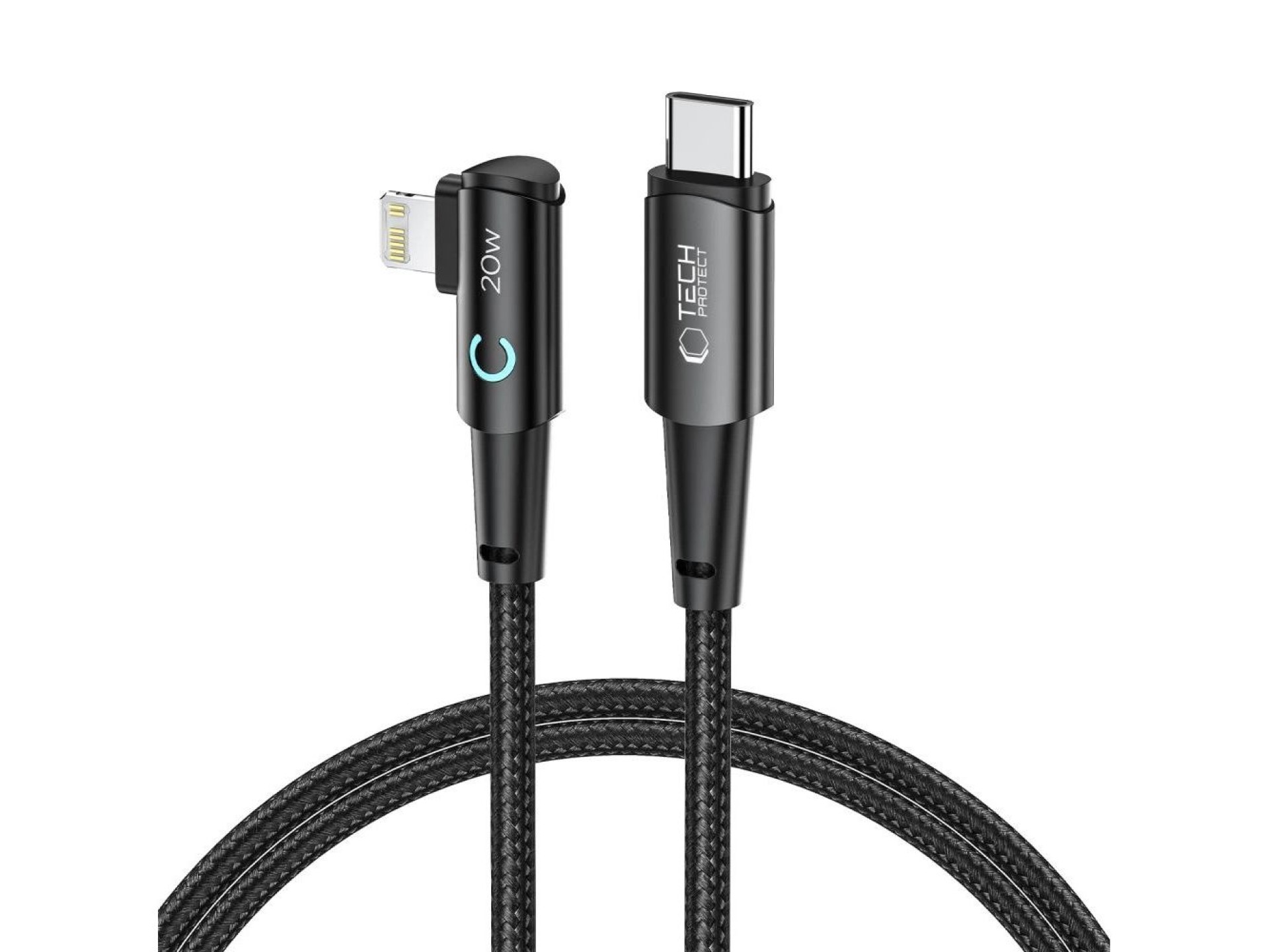 Tech-Protect UltraBoost L Cable Lightning (angled) / USB-C (straight) PD 20W 3A 1m - gray