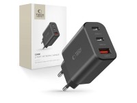 Cargador Tech-Protect NC30W 2x USB-C PD 30W / USB-A QC 3.0 - negro