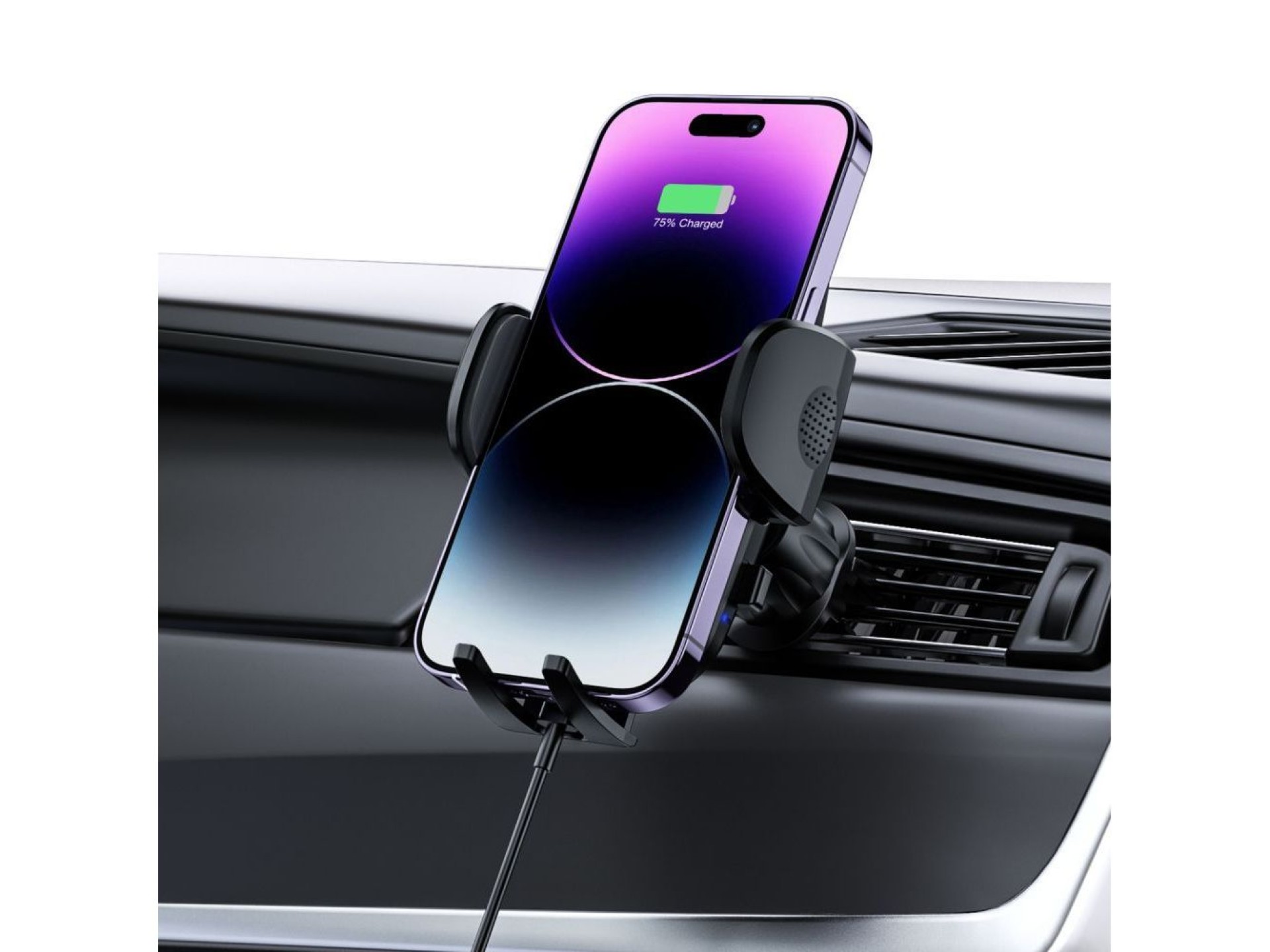 Tech-Protect CM15W-V1 Car Phone Holder with 15W Inductive Charger for Cockpit/Air Vent - Black