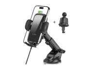 Tech-Protect CM15W-V1 Car Phone Holder with 15W Inductive Charger for Cockpit/Air Vent - Black Tech-Protect CM15W-V1 Car Phone Holder with 15W Inductive Charger for Cockpit/Air Vent - Black