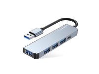 HUB Tech-Protect V0 5 en 1 USB-A - USB-A 3.0 / 3x USB-A 2.0 / USB-C - gris HUB Tech-Protect V0 5 en 1 USB-A - USB-A 3.0 / 3x USB-A 2.0 / USB-C - gris