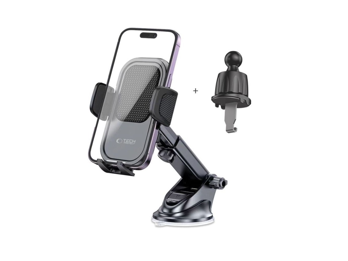 Soporte para teléfono móvil Tech-Protect V6 para habitáculo/rejilla de ventilación - Negro